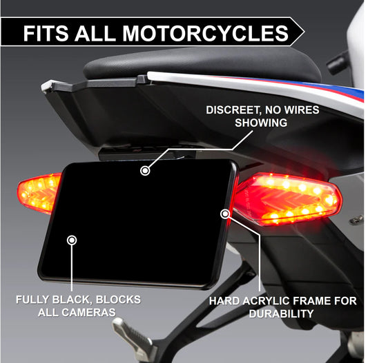 Blackout Plate Cover - EU Standard Motorcycle (22.8x17.8cm) SOLD OUT (PRE-ORDER)